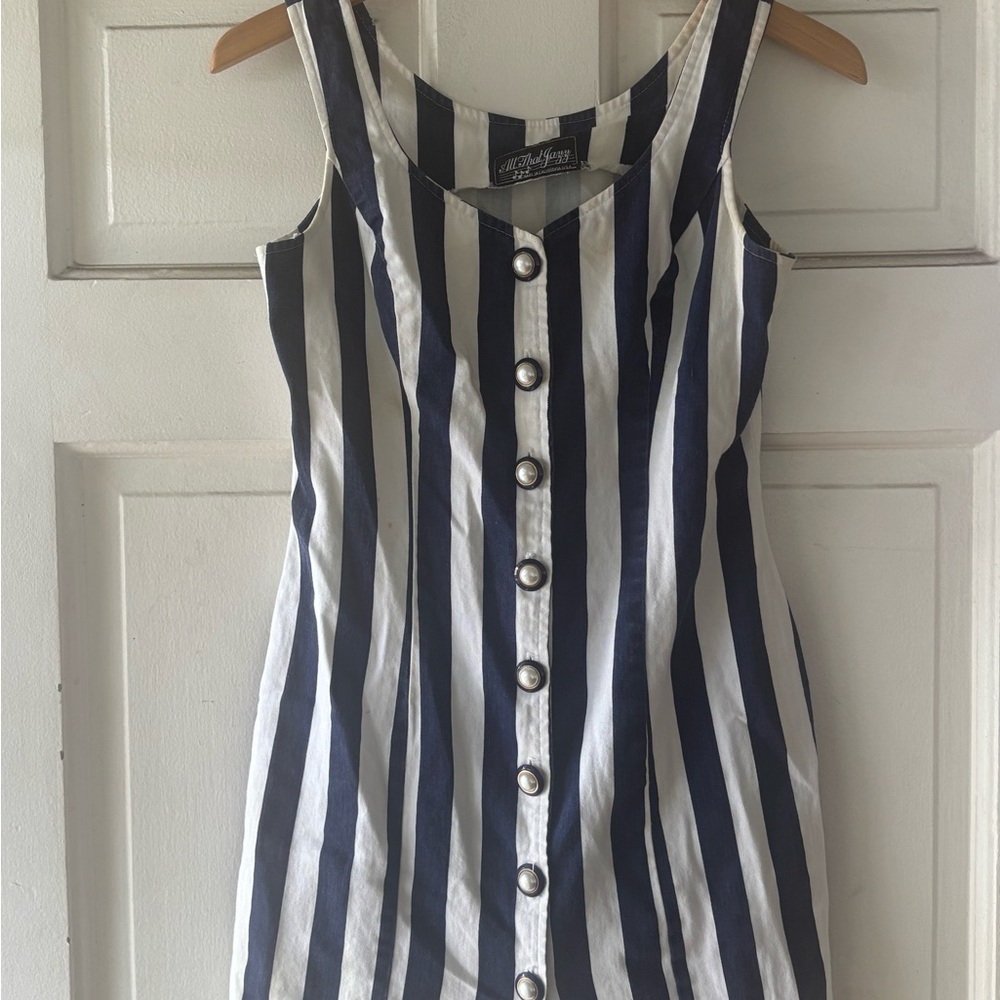 All that Jazz Navy and White Striped Mini Dress